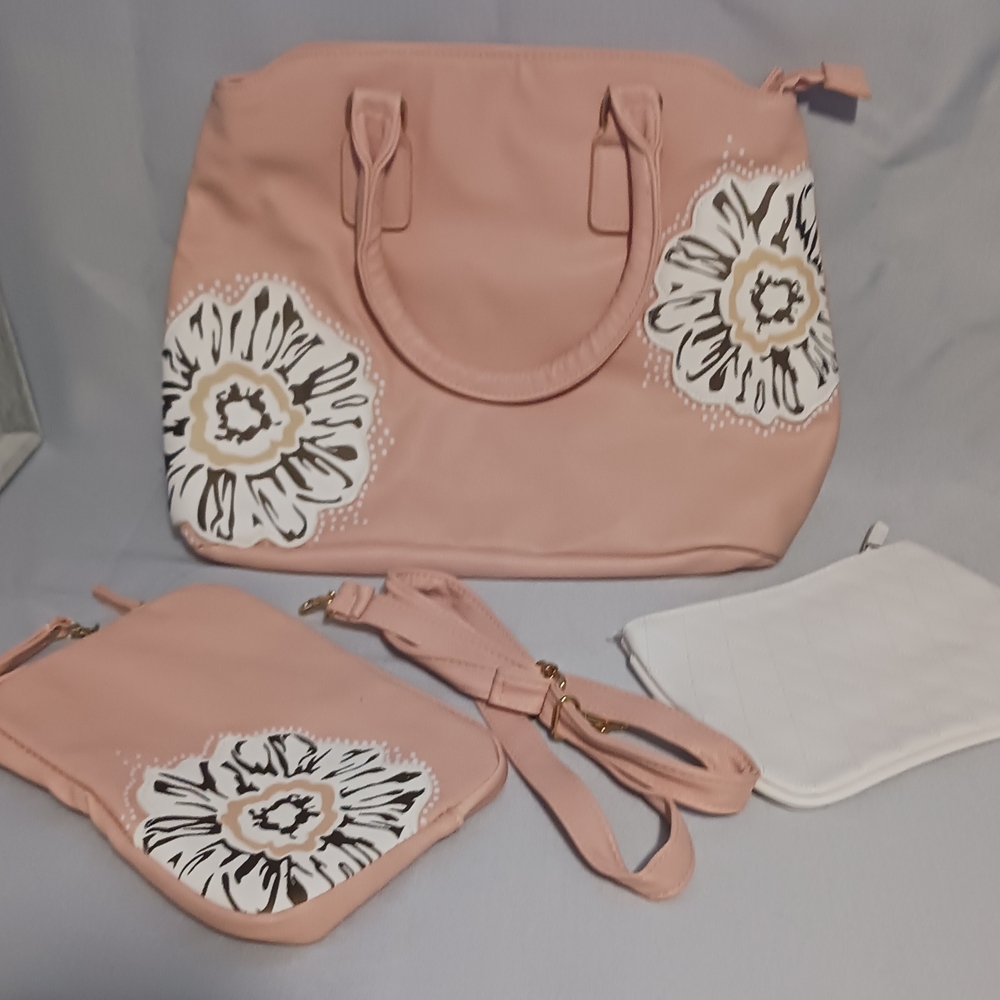Floral Pink Tote Bag Set
